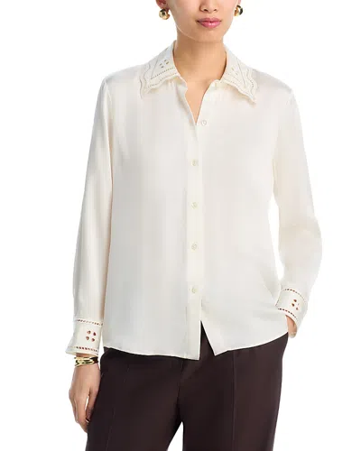 Rails Clarise Silk Eyelet Blouse In White