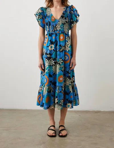 Rails Clementine Dress In Azul Wildflower In Brown