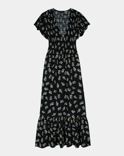 RAILS CLEMENTINE FLUTTER-SLEEVE MIDI DRESS