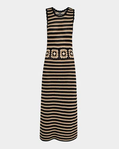 RAILS COCO CROCHET-KNIT MIDI DRESS