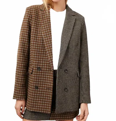 RAILS CODY DOUBLE-BREASTED BLAZER IN MIXED MINI CHECK