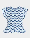 Rails Coen Eyelet Sweater In Azure Scallop In Blue