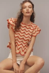 Rails Coen Crochet Flutter-sleeve Top In Multicolor
