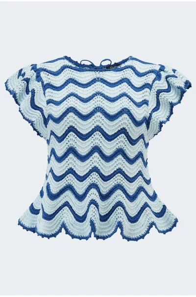 Rails Coen Eyelet Sweater In Azure Scallop In Blue