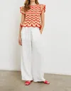 Rails Coen Crochet Flutter-sleeve Top In Red