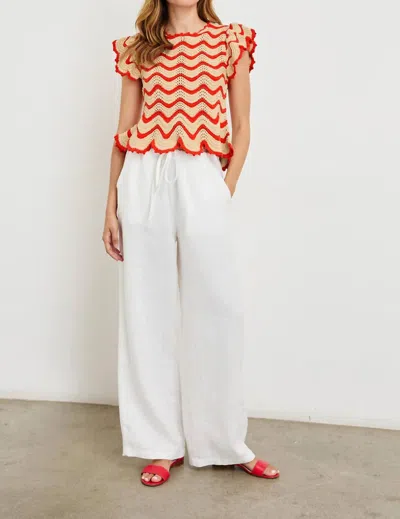 Rails Coen Top In Cherry/oat Stripe