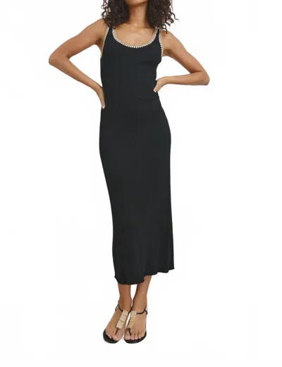 Rails Rue Contrast Trim Cutout Midi Sweater Dress In Black