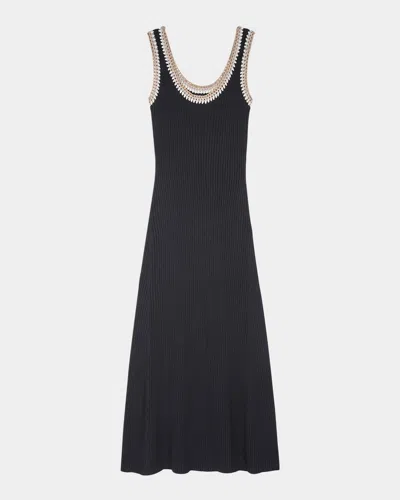 RAILS COLLEEN RIBBED CROCHET-TRIM DRESS