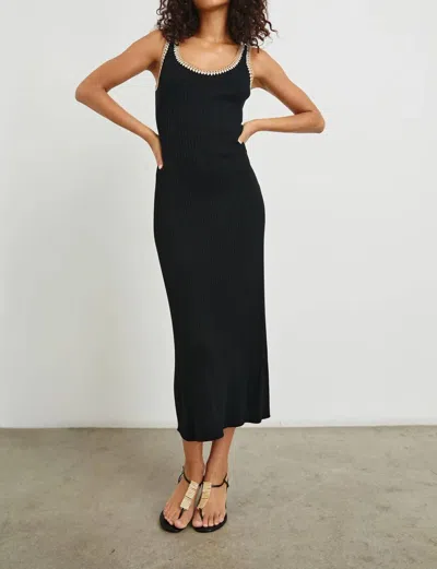 Rails Rue Contrast Trim Cutout Midi Sweater Dress In Black