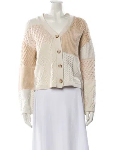 Pre-owned Rails Colorblock Pattern V-neck Sweater In Neutral