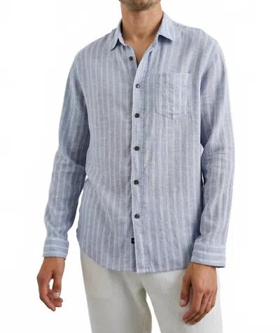 Rails Connor Shirt In Denim White Pinstripe In Blue