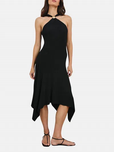 Rails Constanze Ribbed Knit Midi Dress In Black