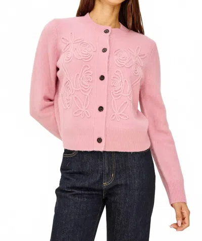 Rails Coralee Rosette Knit Sweater Cardigan In Ballet In Pink