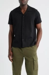 Rails Corrin Rib Knit Camp Shirt In Black
