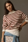 Rails Corrine Stripe Mock Neck Sweater In White