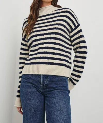 RAILS CORRINE SWEATER IN OAT AND NAVY