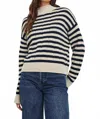Rails Corrine Stripe Mock Neck Sweater In White