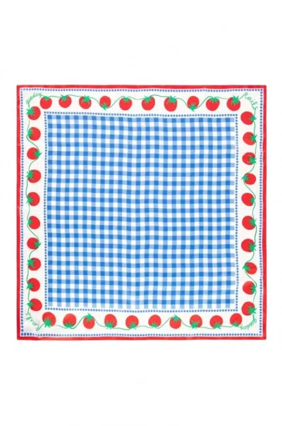 Rails Cosima Scarf In Gingham Tomatoes In Blue