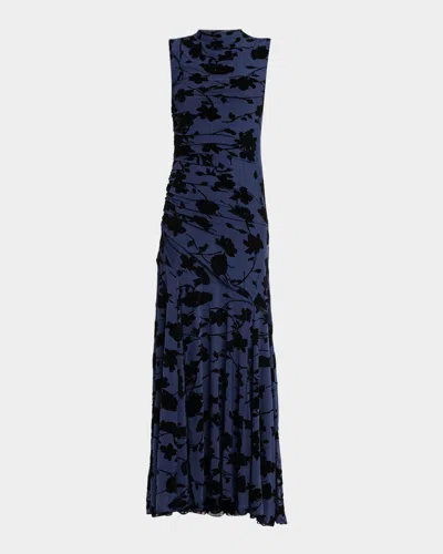 Rails Cosmos Ruched Floral Velvet Maxi Dress
