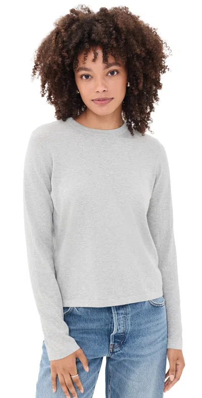 Rails Cotton Cashmere Long Sleeve Tee Heather Grey In Gray