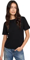 Rails Cotton Cashmere Short Sleeve Crew Tee Black In Black