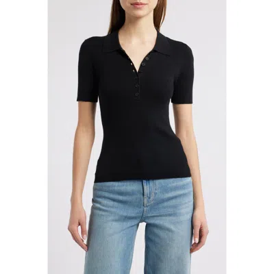 Rails Court Cotton & Cashmer Polo In Black