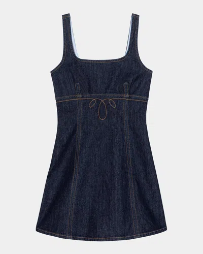 Rails Cove Petal Sleeveless Denim Mini Dress In Midnight B