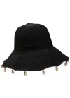 Rails Crete Shell-embellished Straw Bucket Hat In Black
