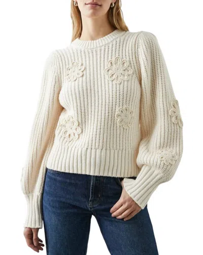 Rails Crochet Daisy Sweater In Ivory In Multi