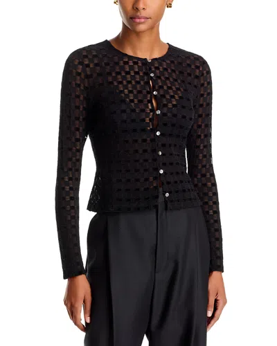 Rails Cyrah Crewneck Cardigan Sweater In Black