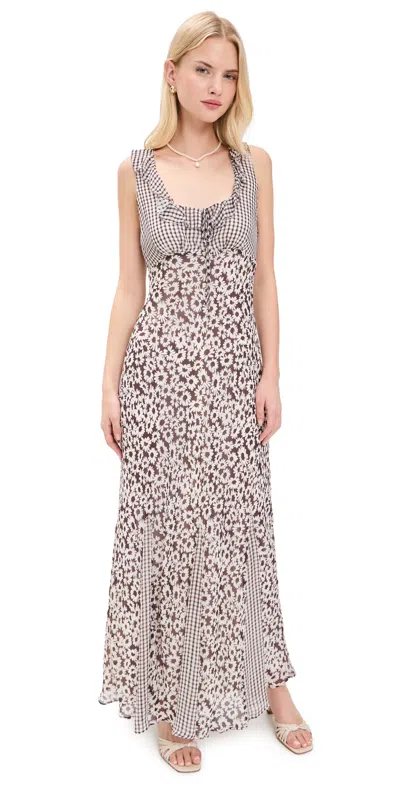 Rails Dahlia Maxi Dress Espresso Daisy Gingham Mix