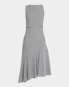 Rails Daija Gingham Sleeveless Asymmetric Midi Dress In Black Gingham