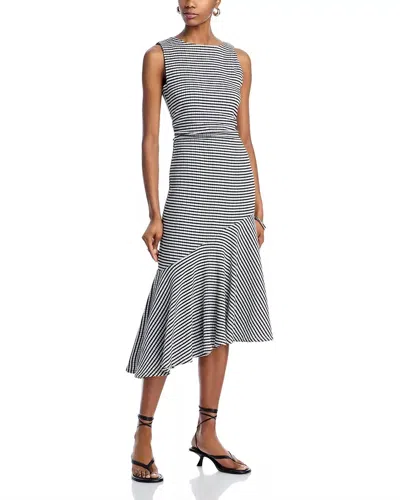 RAILS DAIJA ASYMMETRIC MIDI DRESS IN BLACK/WHITE