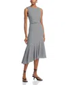 Rails Daija Gingham Sleeveless Asymmetric Midi Dress In Black Gingham