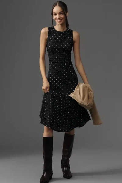 Rails Daija Sleeveless Polka Dot Midi Dres In Black