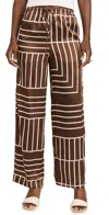 Rails Line Art Damani Satin Pants In Brown Line Art