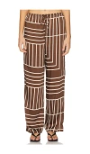 Rails Line Art Damani Satin Pants In Brown Line Art