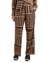 Rails Line Art Damani Satin Pants In Brown Line