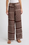 Rails Line Art Damani Satin Pants In Brown Line Art