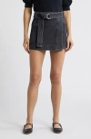 Rails Deanna Denim Wrap Mini Skirt In Black Pearl