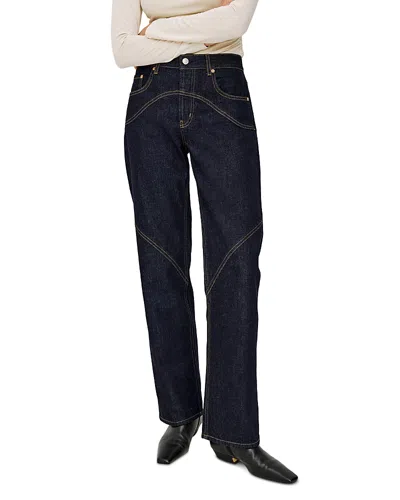 Rails Del Mar High Rise Saddle Seam Straight Jeans In Midnight Blue