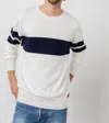Rails Delmar Surf Sweater In White/navy In White
