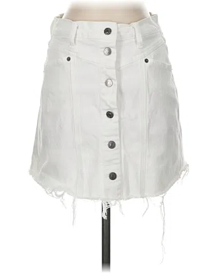 Pre-owned Rails Denim Skirt In White