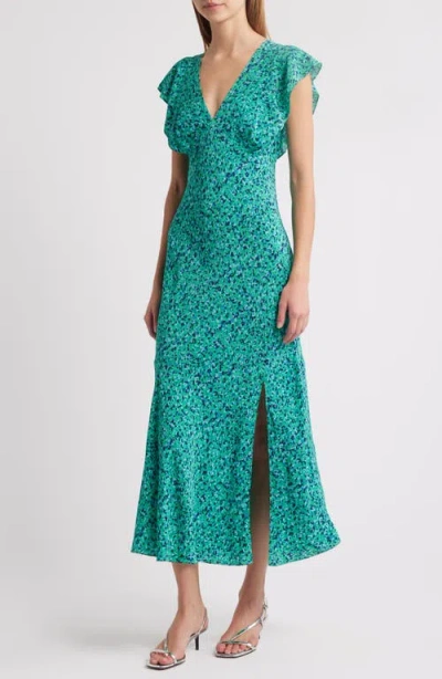 Rails Dina Flutter Sleeve Midi Dress In Green Speckled
