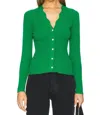 Rails Dita Long Sleeve Button Front Top In Kelly Green In Green