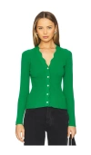 Rails Dita Long Sleeve Button Front Top In Kelly Green In 黄绿色