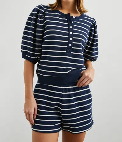 Rails Dom Sweatshirt Top In Navy White Stripe In Blue