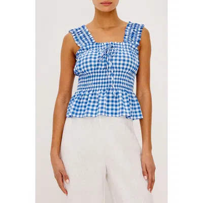 Rails Donna Gingham Sleeveless Top In Blue