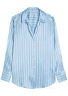 Rails Dorian Silk Shirt In Skyline Stripe In Blue