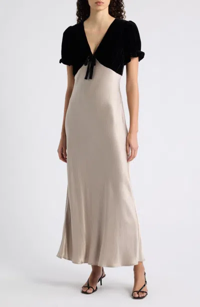Rails Dory Colorblock Mixed Media Velvet & Satin Dress In Multi